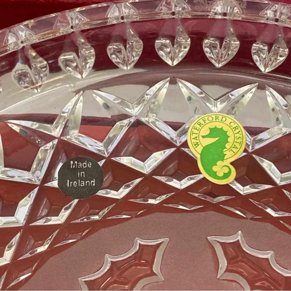 Vintage Waterford Crystal Holiday Dish Partridge Design Christmas 1989